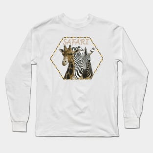 Safari Design, giraffe, zebra, African animals Long Sleeve T-Shirt